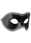 Colombina con Passamaneria nero-argento Venezianische Ledermaske