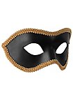 Colombina con Passamaneria nero-oro Venezianische Ledermaske