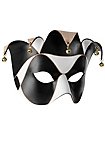 Colombina Joker nero-bianco Venezianische Ledermaske