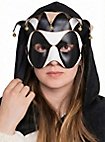 Colombina Joker nero-bianco Venezianische Ledermaske