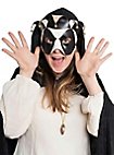 Colombina Joker nero-bianco Venezianische Ledermaske