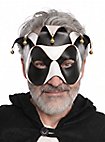 Colombina Joker nero-bianco Venezianische Ledermaske