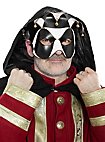 Colombina Joker nero-bianco Venezianische Ledermaske