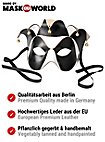 Colombina Joker nero-bianco Venezianische Ledermaske