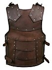 Torse en cuir marron de combattant