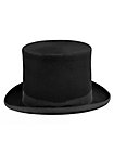 Flat American top hat in wool felt – black