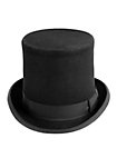 Flat American top hat in wool felt – black