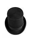 Flat American top hat in wool felt – black
