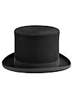 Flat American top hat in wool felt – black