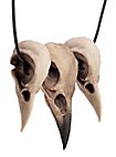 Hexenkette Rabenschädel mit Krähenschädeln - Talisman am Lederband