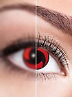 Itachis Mangekyou Sharingan contact lens with diopters