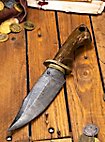 Knife - Bowie Knife brown/gold (32cm) Larp weapon