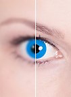 Lente a contatto blu con diottrie
