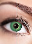 Lente a contatto iride verde con diottrie