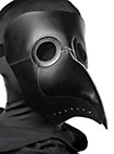 Masque noir de docteur de la peste en cuir synthétique
