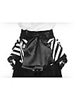 Overskirt with peplum and buckles black and white