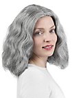 Parrucca grigia ondulata lunga fino alle spalle