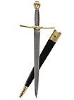 Parry dagger with brass pommel & parry with ring - B-Ware