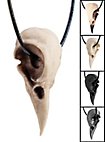 Pendentif crâne de corbeau avec bracelet en cuir