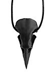 Pendentif crâne de corbeau avec bracelet en cuir
