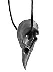 Pendentif crâne de corbeau avec bracelet en cuir