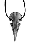Pendentif crâne de corbeau avec bracelet en cuir