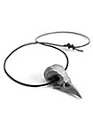 Pendentif crâne de corbeau avec bracelet en cuir