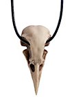 Pendentif crâne de corbeau avec bracelet en cuir