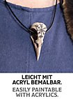 Pendentif crâne de corbeau avec bracelet en cuir