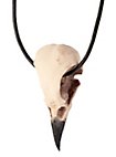 Pendentif crâne de corbeau avec bracelet en cuir