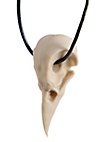 Pendentif crâne de corbeau avec bracelet en cuir