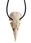 Pendentif crâne de corbeau avec bracelet en cuir
