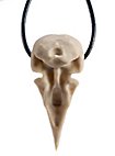Pendentif crâne de corbeau avec bracelet en cuir