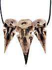 Pendentif tête de corbeau avec pince en cuir (11cm)