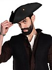 Pirate hat tricorn made of wool felt - Henry