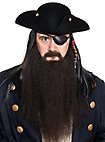Piratenbart Blackbeard mit Vollbart und Schnurrbart