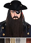 Piratenbart Blackbeard mit Vollbart und Schnurrbart