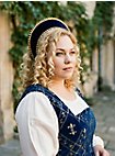 Robe bleue à fleurs de lys