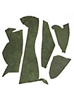 Suede leather remains - green