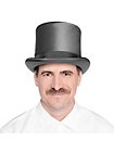 Tall Biedermeier silk top hat grey-silver