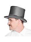 Tall Biedermeier silk top hat grey-silver
