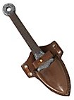 Throwing dagger with sheath - Kunai, brown, Larp weapon