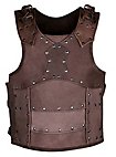 Torse en cuir marron de combattant
