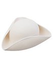 Tricorne hat blank in wool – cream-white with binding, untrimmed
