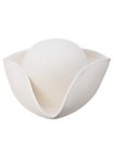 Tricorne hat blank in wool – cream-white with binding, untrimmed