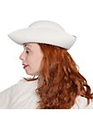 Tricorne hat blank in wool – cream-white with binding, untrimmed