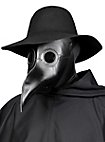 Zwarte pestdokter masker van kunstleer