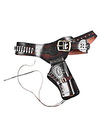 Cintura revolver premium con cartucce decorative marrone scuro