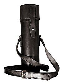 Thermos flask with leather covering