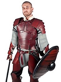 Armure de mercenaire en cuir rouge